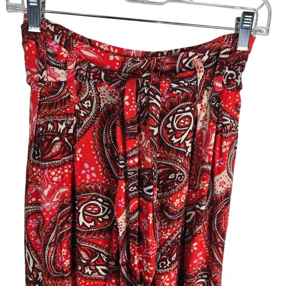 Free People Women's Bohemian Floral Pasley Print Wide Leg Dress Pants S - Picture 2 of 6